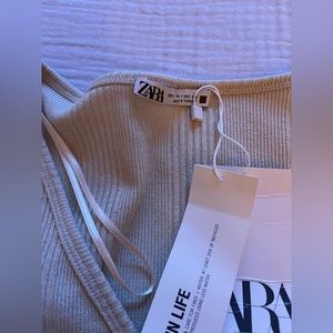 Zara white long sleeve tshirt